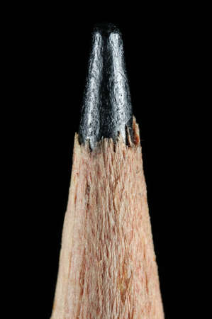 A Pencil Tip, Showing Its Black Graphite Heart and Wood Body の写真素材