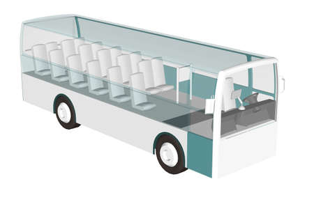 3D bus to see inside の写真素材
