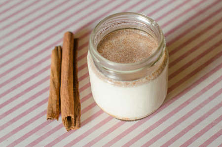 My delicious homemade cinnamon yogurtの写真素材