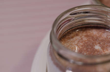 Making cinnamon yogurt in the yourt-makerの写真素材