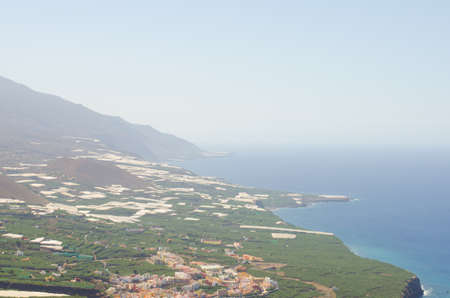 Coast Tazacorte, La Palma, Canary Islands, Spain. Views from the viewpoint "The Time" in Tijarafe.の写真素材
