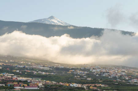 Valley of La Orotava and Los Realejos, Tenerife, Teide peak at the top,  Canary islands, Spain.の写真素材