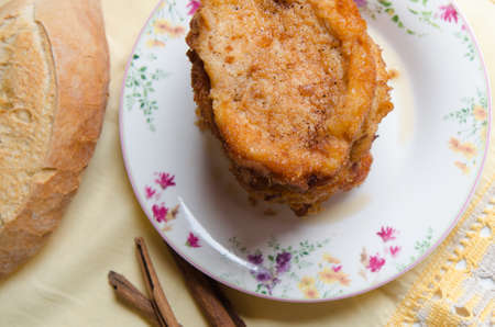 French toasts. Traditional Spanish dessert called torrijasの写真素材