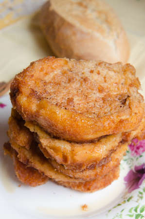 French toasts. Traditional Spanish dessert called torrijasの写真素材
