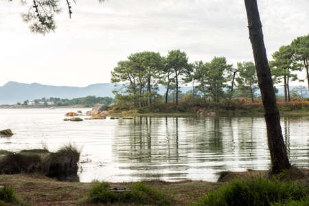 Carreiron natural park in Arousa Island, Galicia, Spainの写真素材