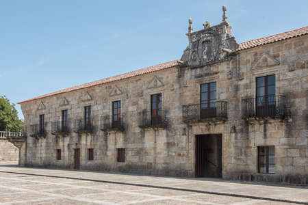 The historical  center of the capital of Albarino wine, Cambados, Fefinanes palace (Pazo de Fefiñans)のeditorial素材