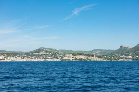 Views of the city of Cassis from the sea, Franceの写真素材