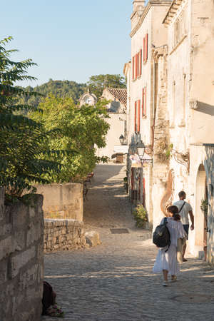 Street in medieval village of Les Baux de Provence. One of the most picturesque villages in Franceのeditorial素材