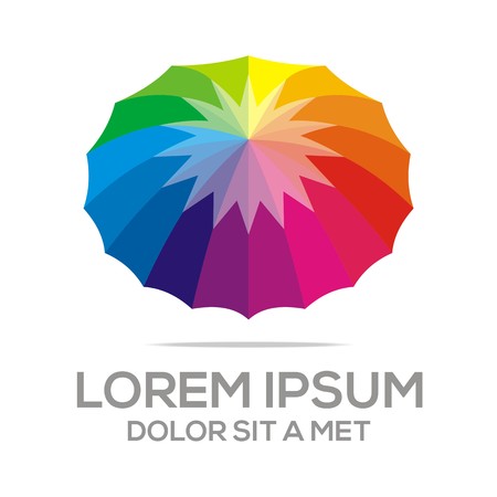 Logo Umbrella Abstract Star Logo Rainbow Colorfulのイラスト素材