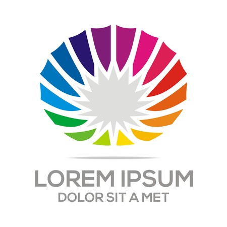 Logo Umbrella Abstract Star Logo Rainbow Colorfulのイラスト素材