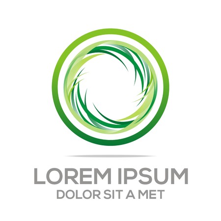 Letter O circle shape leaf vector spinのイラスト素材