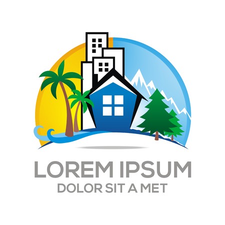 Beach Real Estate Vectorlia villaのイラスト素材