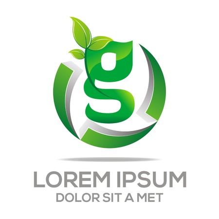 Vector Letter G Design Element Eco Leavesのイラスト素材