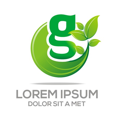 Vector Letter G Design Element Eco Leavesのイラスト素材