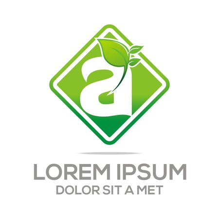 Logo abstract letter a concept ecology plant vectorのイラスト素材