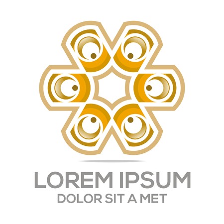 Abstract Union Circle C Star Hexagon Letter Logo Vector Designのイラスト素材