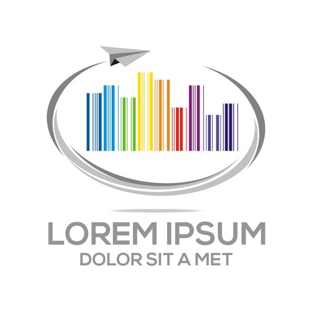 Logo Barcode Business Letter Envelope Information globalのイラスト素材