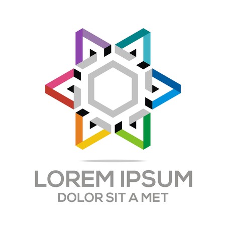 Logo Abstract Triangle Hexagon Vectorのイラスト素材