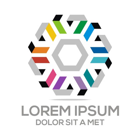 Logo Abstract Triangle Hexagon Vectorのイラスト素材