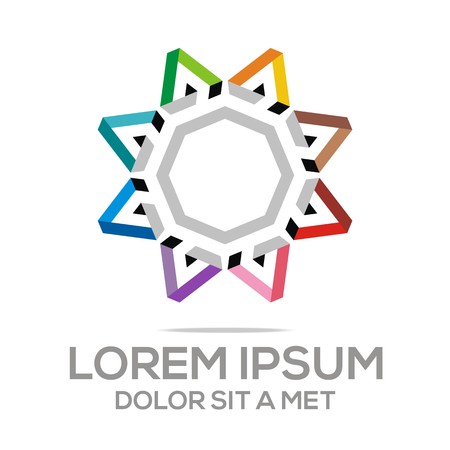 Logo Abstract Triangle Hexagon Vectorのイラスト素材