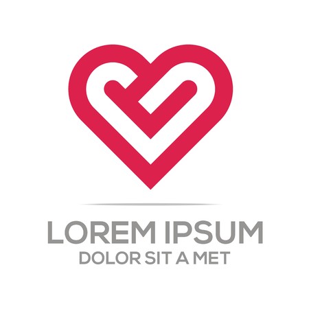 Logo Heart Abstract Vector Design Businessのイラスト素材