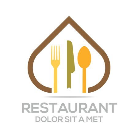 Besteck Love Kitchen Set Utensils Restaurant Logoのイラスト素材