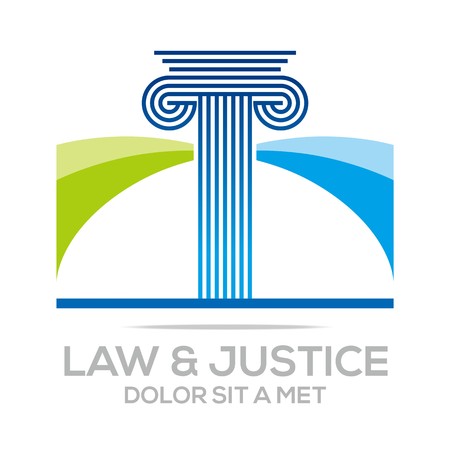 Logo Vector Law Building and Justiceのイラスト素材
