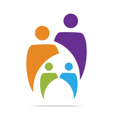 Logo Family Childrens People With Kids, Organization Social Teamのイラスト素材