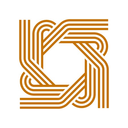 Logo octagon lightbrown vector abstractのイラスト素材