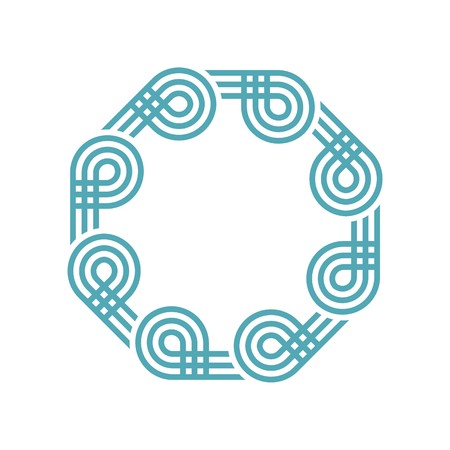 Logo octagon lightblue vector abstractのイラスト素材