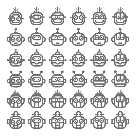 Logo Robot Head Silver Technology Icon Symbolのイラスト素材