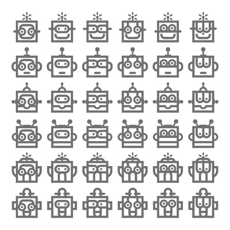 Logo Robot Head Silver Technology Icon Symbolのイラスト素材