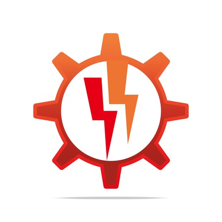Logo Design Icon Power Electricity Circle Gear Symbol Abstract Vectorのイラスト素材