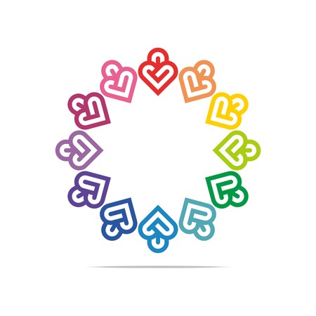 Abstract Logo Twelve Colorful Heart Love Design Vector Businessのイラスト素材