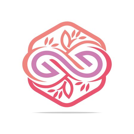 Logo Letter G Infinity Leaf Plant Symbol Icon Vectorのイラスト素材