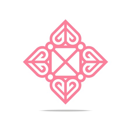 Logo Abstract Letter G Love Combination Design Element Symbol Iconのイラスト素材