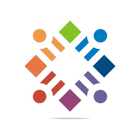 Logo Abstract Connection Circle Square Element Design Vectorのイラスト素材