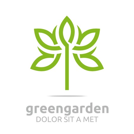 Abstract logo green garden floral design vectorのイラスト素材