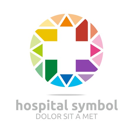 Abstract logo hospital medical colorful icon vectorのイラスト素材