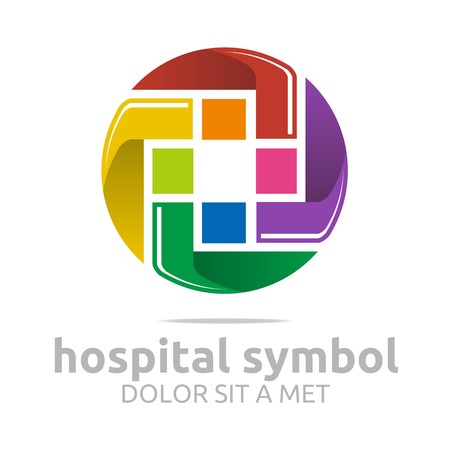 Abstract logo hospital medical colorful icon vectorのイラスト素材