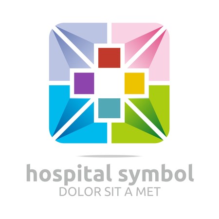 Abstract logo hospital medical colorful icon vectorのイラスト素材