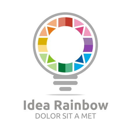 Logo idea rainbow light colorful symbol design vectorのイラスト素材