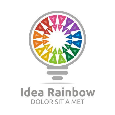 Logo idea rainbow light colorful symbol design vectorのイラスト素材
