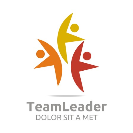 Logo teamleader guidance human colorful design vectorのイラスト素材