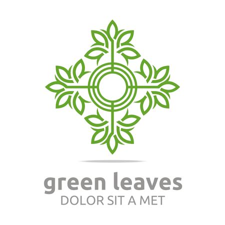 Abstract logo green leaves ecology design vectorのイラスト素材