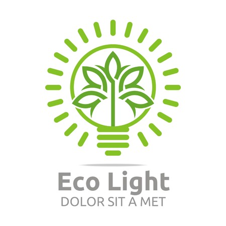 Abstract logo lamp eco light bulb design icon vectorのイラスト素材