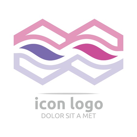 Logo Icon Hexagon Shapes Wave Design Symbol Abstractのイラスト素材
