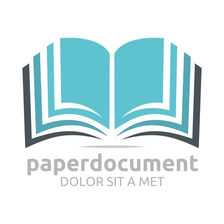 Logo document book study dictionary icon vectorのイラスト素材
