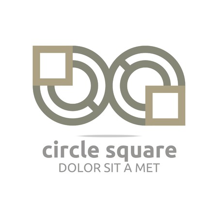Logo Abstract Icon Circle Square Design Vectorのイラスト素材