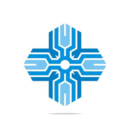 Logo Abstract Symbol Hexa Connecting Icon Element Vectorのイラスト素材